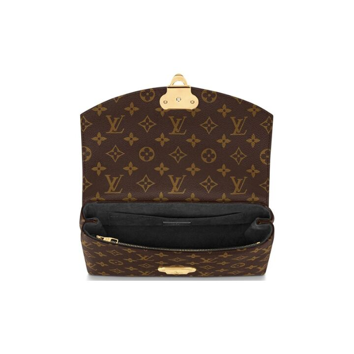 LOUIS VUITTON Saint Placide 帆布 链条包单肩手提包 女款 黑/棕色