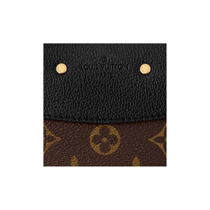 LOUIS VUITTON Saint Placide 帆布 链条包单肩手提包 女款 黑/棕色