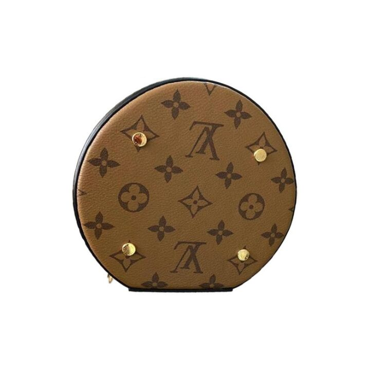 LOUIS VUITTON Cannes 经典老花发财桶 涂层帆布拼牛皮饰边 水桶包手提单肩斜挎包 小号 女款 棕色