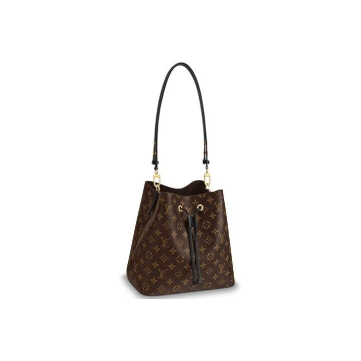 LOUIS VUITTON NONO MM 老花满印抽绳水桶包 帆布拼皮 手提单肩斜挎包 中号 女款 棕色