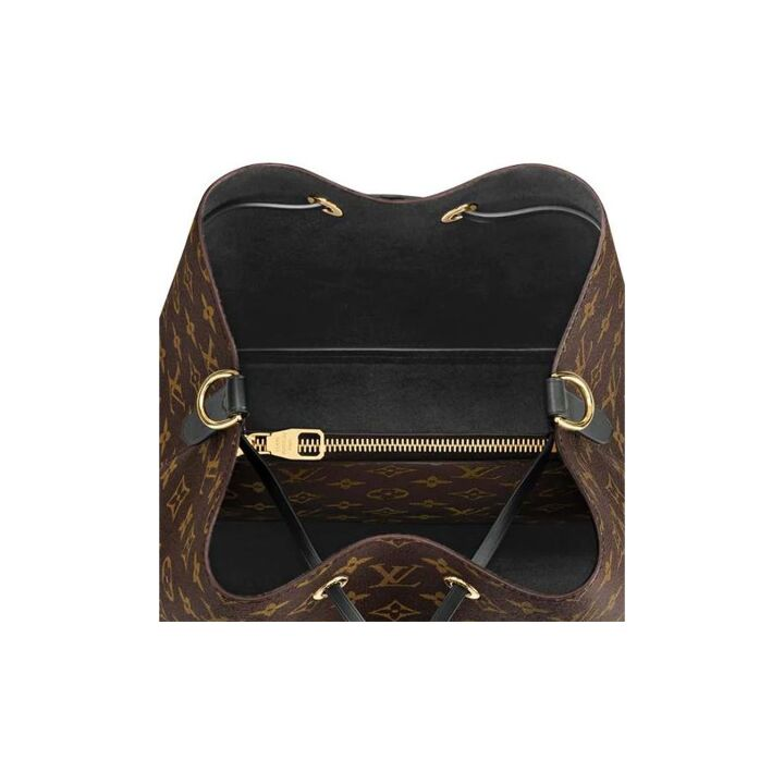 LOUIS VUITTON NONO MM 老花满印抽绳水桶包 帆布拼皮 手提单肩斜挎包 中号 女款 棕色
