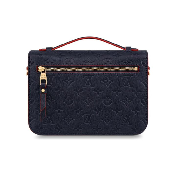 LOUIS VUITTON Pochette Metis 老花压纹 牛皮 邮差包手提单肩斜挎包 女款 深海蓝拼红色