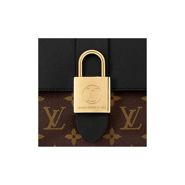 LOUIS VUITTONocky BB 经典老花 涂层帆布牛皮饰边 单肩斜挎手提包 小号 女款 黑色