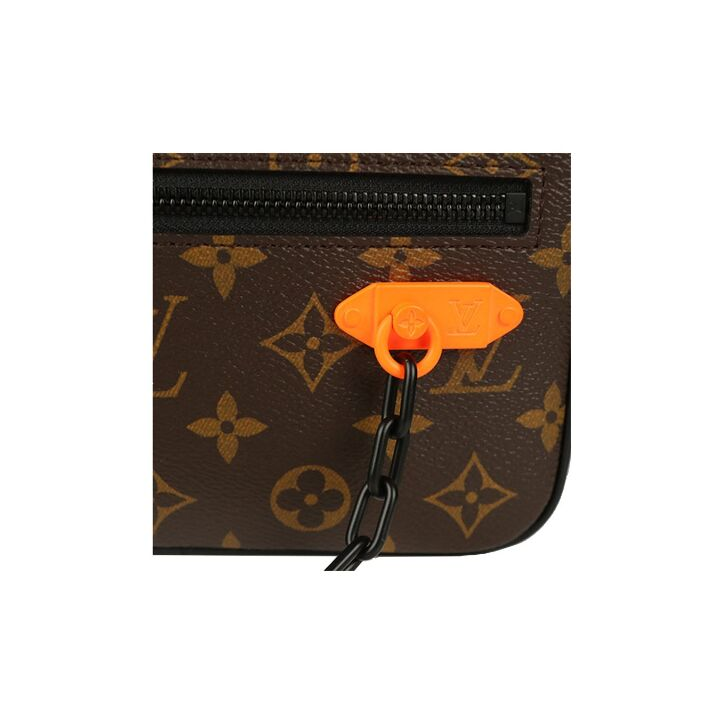 LOUIS VUITTON Pochette Volga 老花链条 牛皮 手拿包 男女同款情侣款 棕色