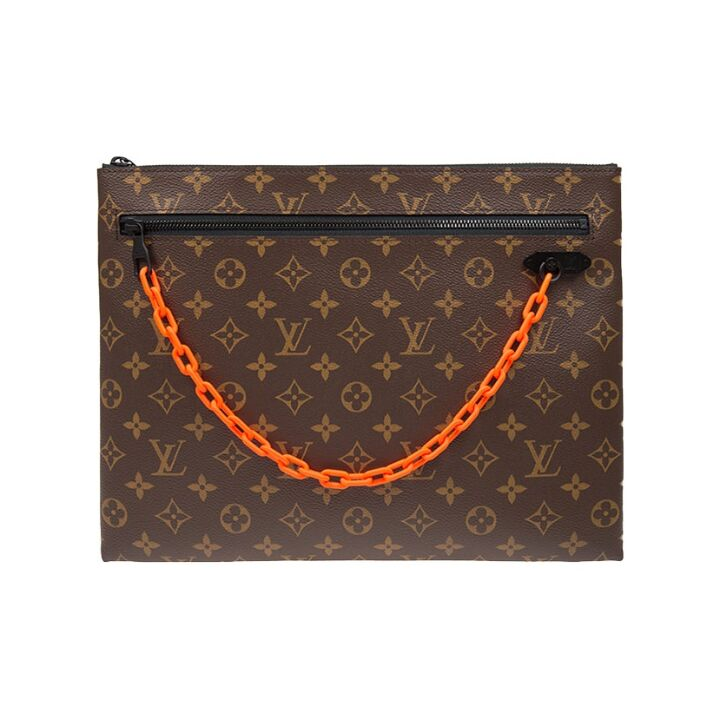 LOUIS VUITTON A4 Pouch 老花 皮革 手袋手提包 女款 棕色