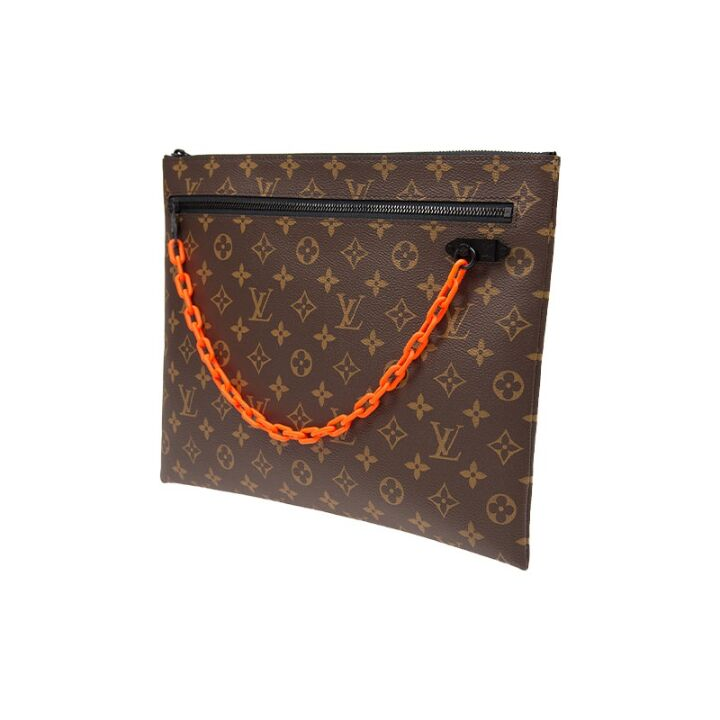 LOUIS VUITTON A4 Pouch 老花 皮革 手袋手提包 女款 棕色