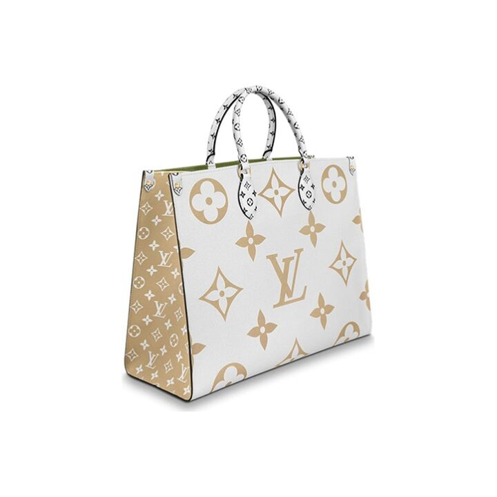 LOUIS VUITTON ONTHEGO 老花撞色 皮革 托特包单肩包手提包 女款 绿色