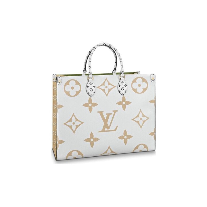 LOUIS VUITTON ONTHEGO 老花撞色 皮革 托特包单肩包手提包 女款 绿色