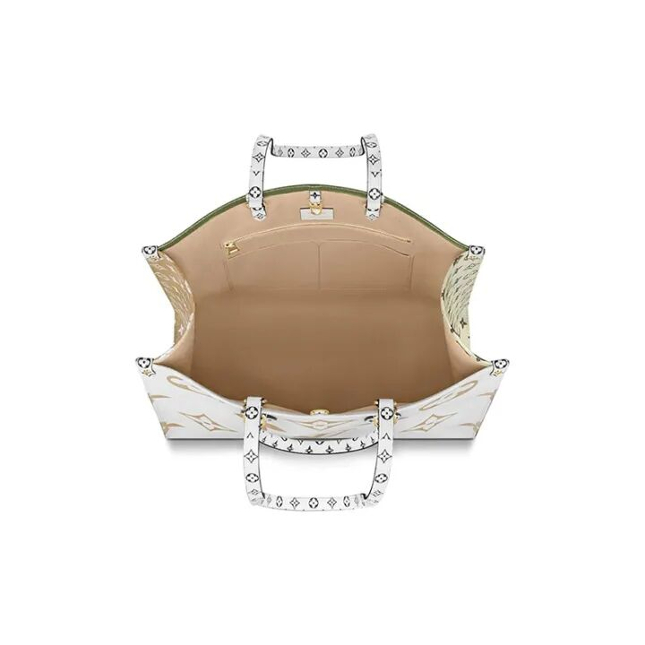 LOUIS VUITTON ONTHEGO 老花撞色 皮革 托特包单肩包手提包 女款 绿色