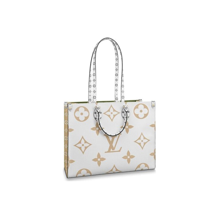 LOUIS VUITTON ONTHEGO 老花撞色 皮革 托特包单肩包手提包 女款 绿色