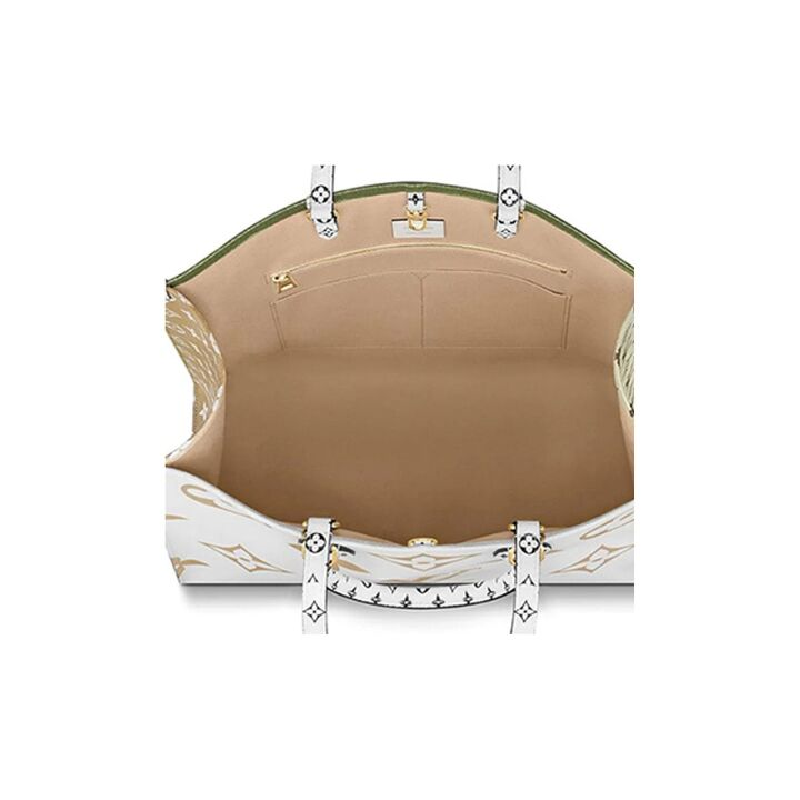 LOUIS VUITTON ONTHEGO 老花撞色 皮革 托特包单肩包手提包 女款 绿色