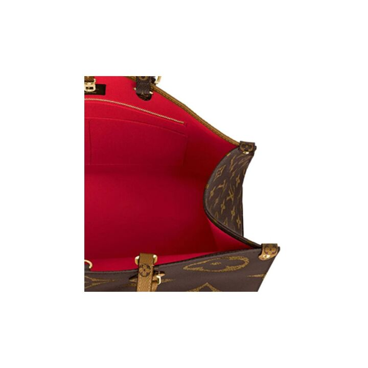 LOUIS VUITTON ONTHEGO GM#老花肩带#经典标志性Logo老花满印 涂层帆布 托特包Tote包购物袋单肩手提包 大号 女款 棕色/焦糖色拼色