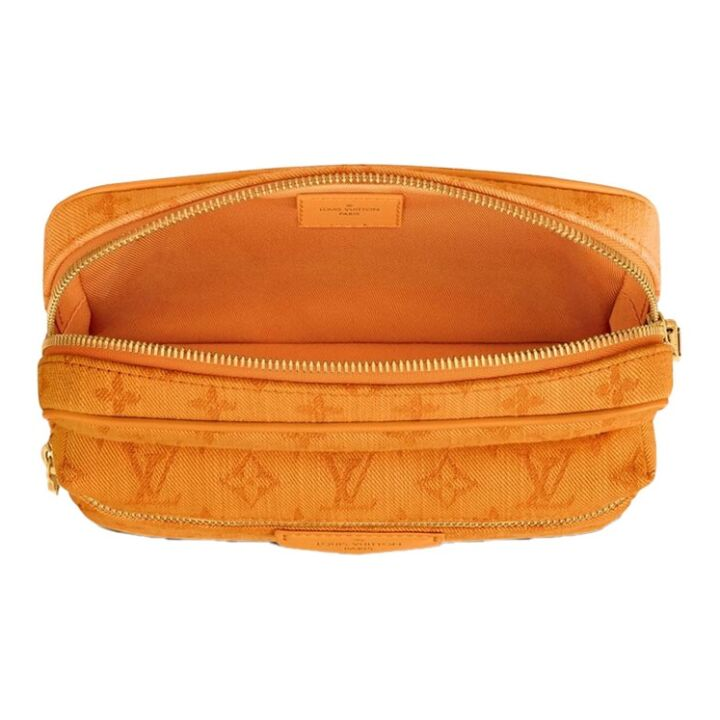 LOUIS VUITTON Outdoor 拉链开合 皮革 腰包 男款 橘色