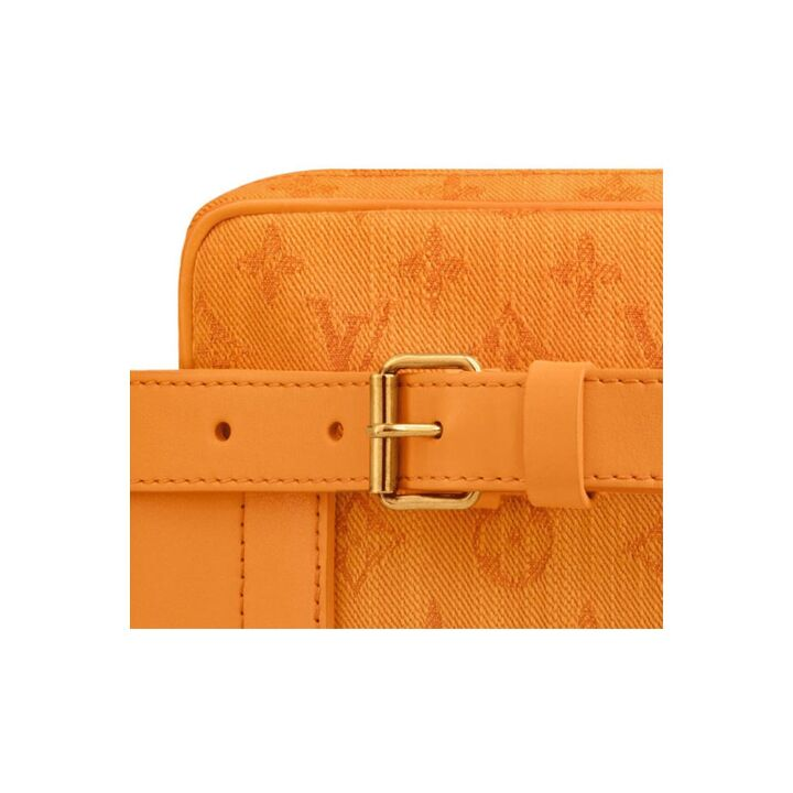 LOUIS VUITTON Outdoor 拉链开合 皮革 腰包 男款 橘色
