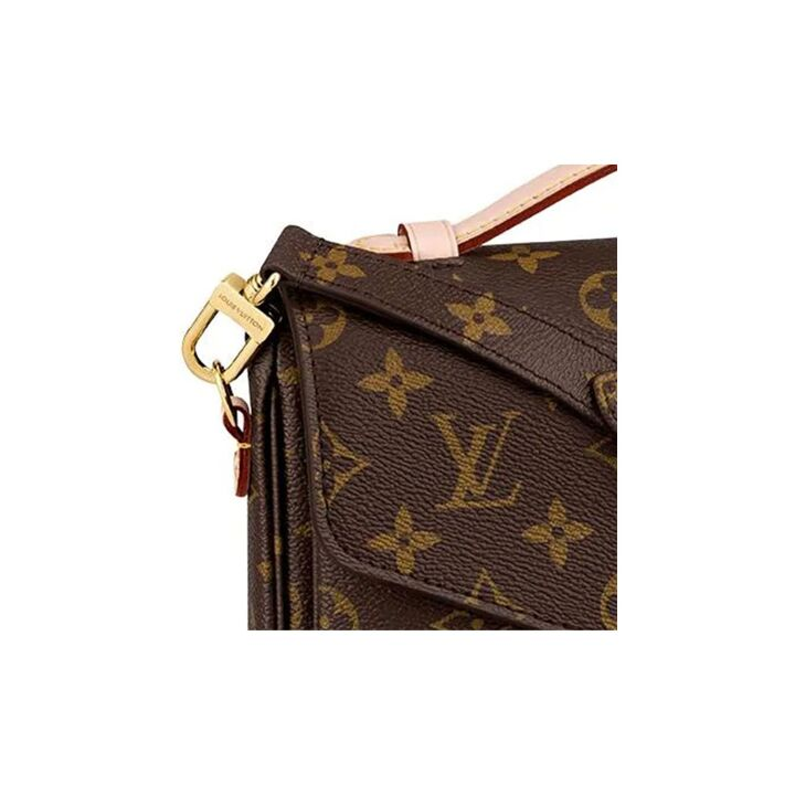 LOUIS VUITTON Pochette Metis 经典复古便携 涂层帆布拼牛皮饰边 腋下包邮差包单肩斜挎手提包 女款 棕色
