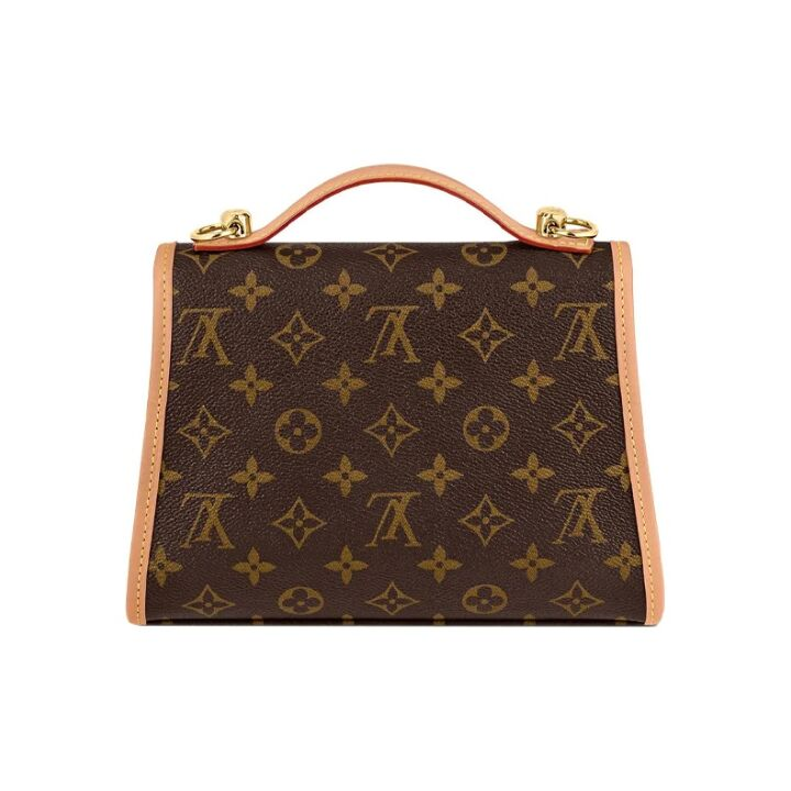 LOUIS VUITTON IVY 复古翻盖可调节可拆卸肩带经典老花 帆布拼天然牛皮 邮差包手提包单肩包斜挎包 女款 棕色