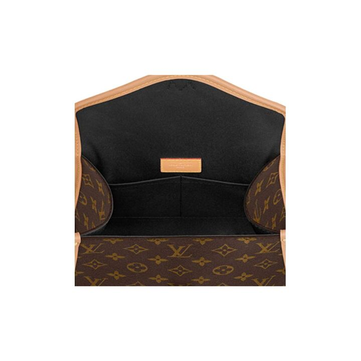 LOUIS VUITTON IVY 复古翻盖可调节可拆卸肩带经典老花 帆布拼天然牛皮 邮差包手提包单肩包斜挎包 女款 棕色