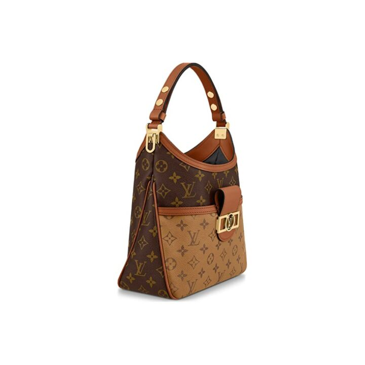 LOUIS VUITTON Hobo Dauphine PM 达芙妮 腋下包 拼皮 经典老花 小牛皮 小号 手提单肩斜挎包 女款 棕褐色/焦糖色