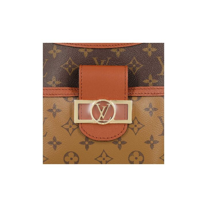 LOUIS VUITTON Hobo Dauphine PM 达芙妮 腋下包 拼皮 经典老花 小牛皮 小号 手提单肩斜挎包 女款 棕褐色/焦糖色