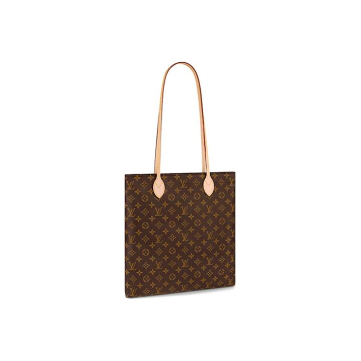 LOUIS VUITTON Carry It 经典老花 牛皮拼帆布 托特包Tote包购物袋单肩包 女款 棕色