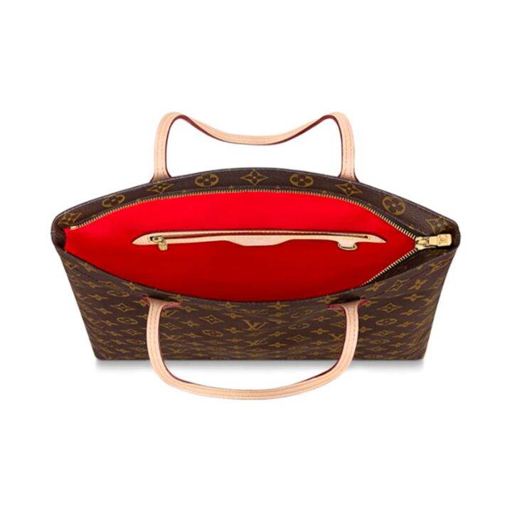 LOUIS VUITTON Carry It 经典老花 牛皮拼帆布 托特包Tote包购物袋单肩包 女款 棕色