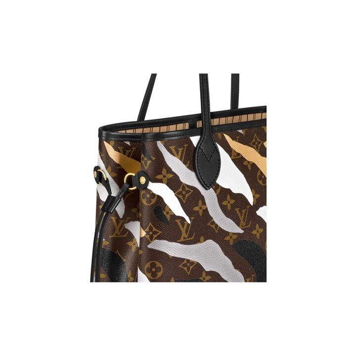 LOUIS VUITTON x 英雄联盟联名款 NEVERFULL 老花 牛皮 托特包Tote子母包单肩手提包 中号 女款 迷彩棕色