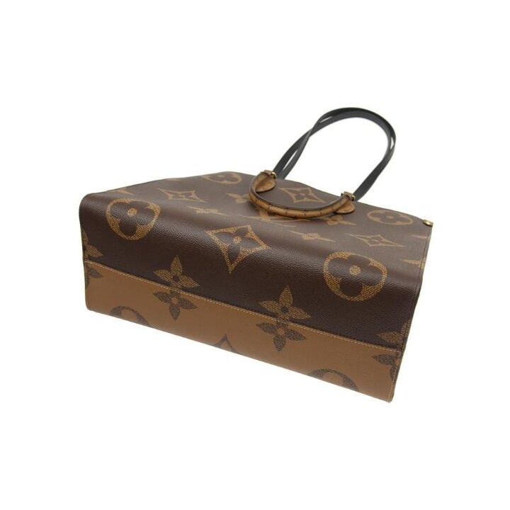 LOUIS VUITTON ONTHEGO GM#黑色肩带#经典老花满印 涂层帆布 托特包Tote包购物袋单肩手提包 大号 女款 棕色/焦糖色