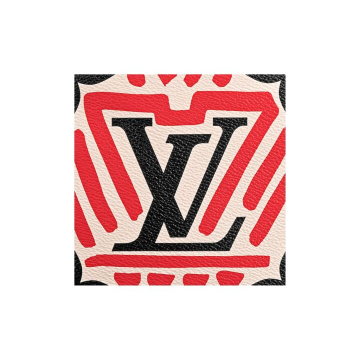 LOUIS VUITTON Boite Chapeau Souple全幅涂鸦艺术印花 涂层帆布牛皮饰边 单肩斜挎包 小号 女款 黑色/红色