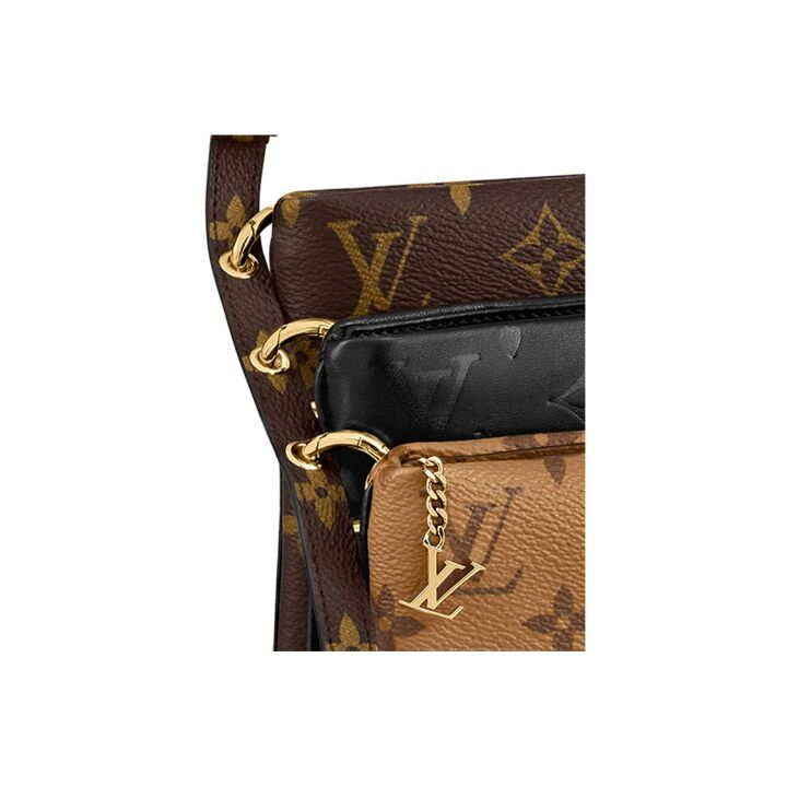 LOUIS VUITTONv3 Pouch 三合一 多功能组合经典老花 小羊皮 手拿包斜挎包单肩包 女款 棕色/焦糖色/黑色