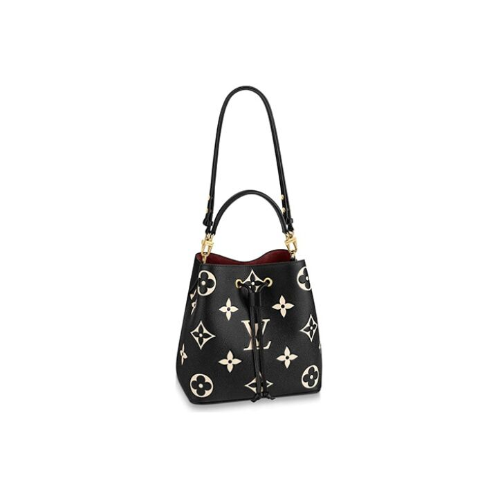 LOUIS VUITTON NONO 老花印花 粒面牛皮革 水桶包单肩包斜挎包手提包 中号 女款 黑色