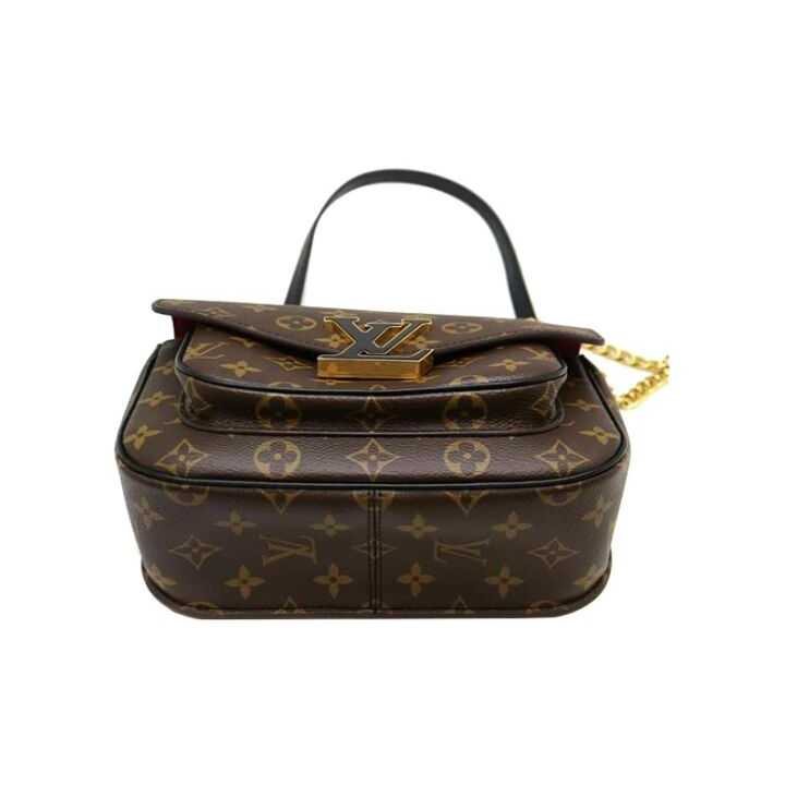 LOUIS VUITTON Passy 经典老花可调节肩带 涂层帆布拼牛皮饰边 邮差包斜挎单肩包 女款 棕色