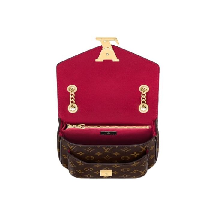 LOUIS VUITTON Passy 经典老花可调节肩带 涂层帆布拼牛皮饰边 邮差包斜挎单肩包 女款 棕色