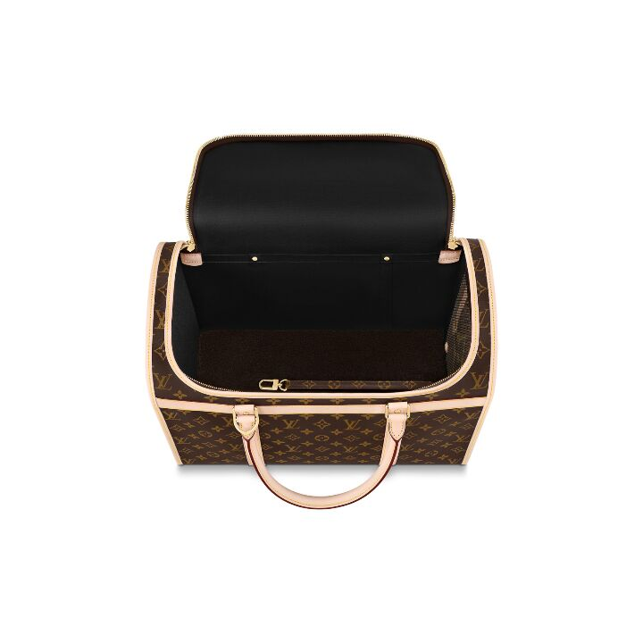 LOUIS VUITTON Dog Carrier 40 经典老花可调节肩带 帆布涂层 宠物包单肩斜挎包 男女同款情侣款 棕色