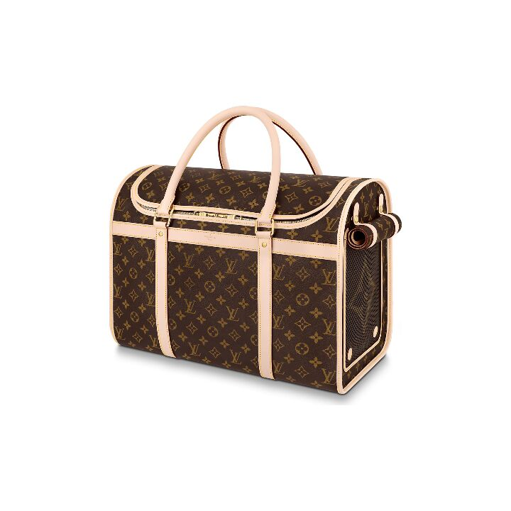 LOUIS VUITTON Dog Carrier 40 经典老花可调节肩带 帆布涂层 宠物包单肩斜挎包 男女同款情侣款 棕色
