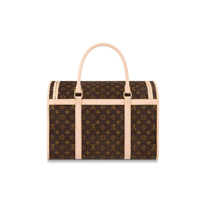 LOUIS VUITTON Dog Carrier 40 经典老花可调节肩带 帆布涂层 宠物包单肩斜挎包 男女同款情侣款 棕色