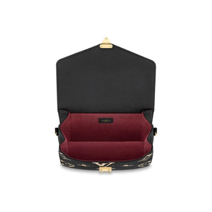 LOUIS VUITTON Pochette Metis 金色五金字母Logo 牛皮 邮差包手提包单肩包斜挎包 女款 黑色/米色
