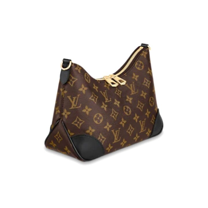 LOUIS VUITTON 经典老花可拆肩带 涂层帆布拼牛皮饰边 链条包牛角包斜挎包单肩包 女款 黑色