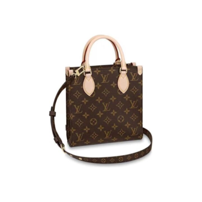 LOUIS VUITTON Sac Plat BB 经典老花满印 涂层帆布拼小牛皮饰边 琴谱包手提单肩斜挎包 小号 男女同款 棕色