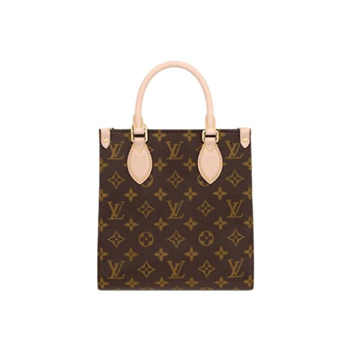 LOUIS VUITTON Sac Plat BB 经典老花满印 涂层帆布拼小牛皮饰边 琴谱包手提单肩斜挎包 小号 男女同款 棕色