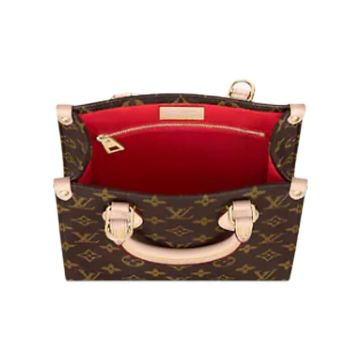 LOUIS VUITTON Sac Plat BB 经典老花满印 涂层帆布拼小牛皮饰边 琴谱包手提单肩斜挎包 小号 男女同款 棕色