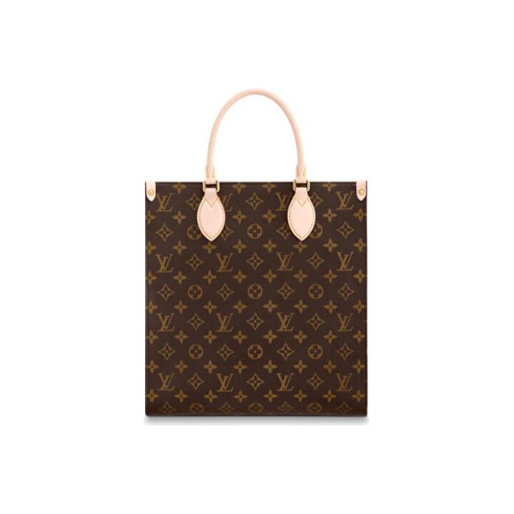 LOUIS VUITTON Sac Plat PM 经典老花 帆布涂层拼牛皮革饰边 手提单肩斜挎包 中号 女款 深棕色