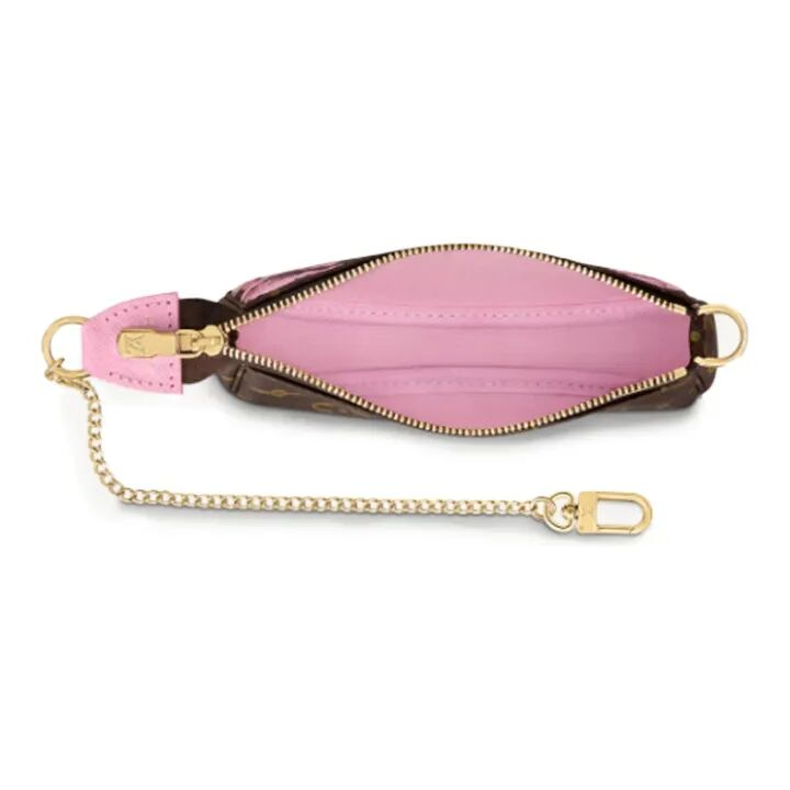 LOUIS VUITTON Pochette Accessories樱花猫咪印花小麻将 涂层帆布 链条包单肩手提包 迷你 女款 棕色