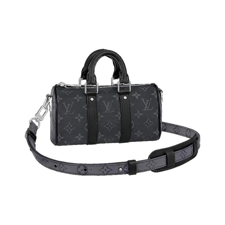LOUIS VUITTON keepall XS 经典老花满印可调节肩带 帆布涂层拼牛皮饰边 手提包单肩包斜挎包 加小号 男女同款 黑色