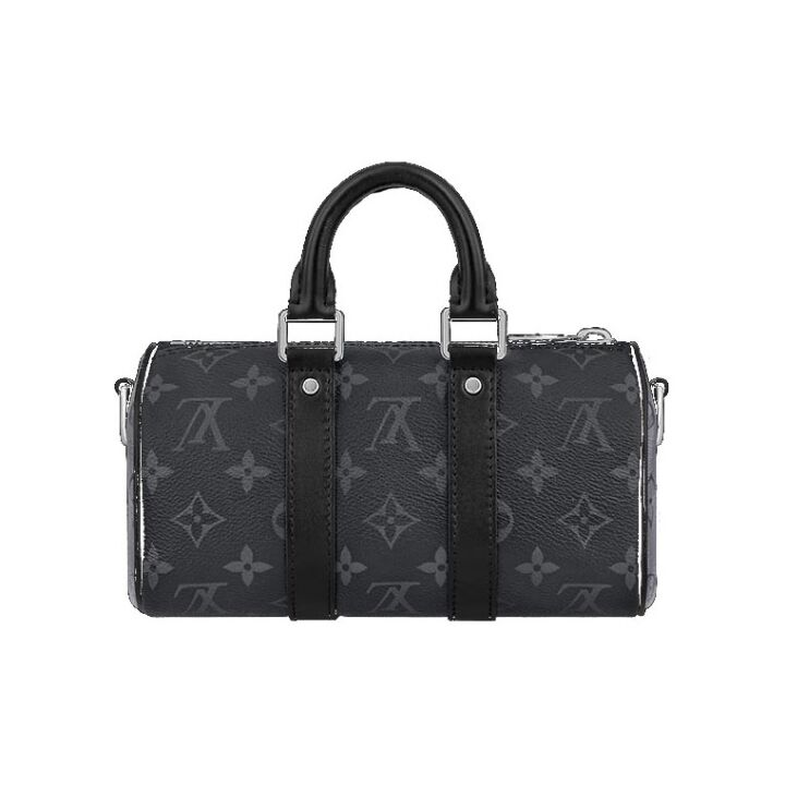 LOUIS VUITTON keepall XS 经典老花满印可调节肩带 帆布涂层拼牛皮饰边 手提包单肩包斜挎包 加小号 男女同款 黑色