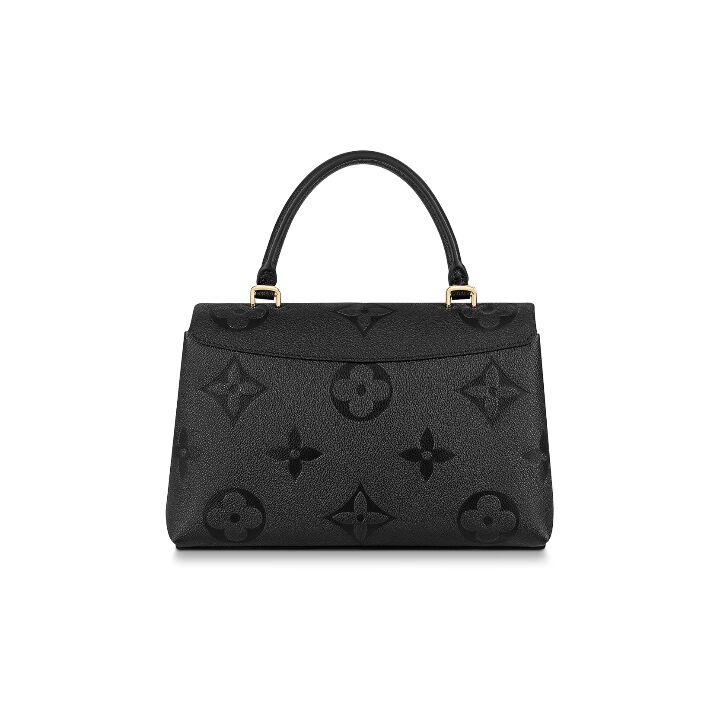 LOUIS VUITTON Madeleine系列 可拆卸调节肩带压纹粒面牛皮革单肩斜挎手提包 中号 女款 黑色