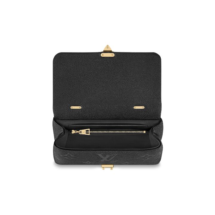 LOUIS VUITTON Madeleine系列 可拆卸调节肩带压纹粒面牛皮革单肩斜挎手提包 中号 女款 黑色