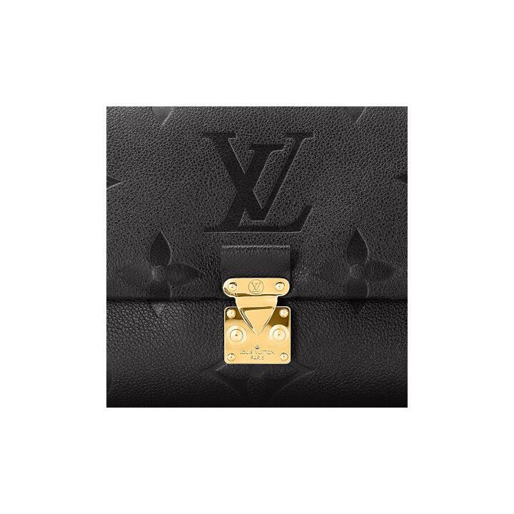LOUIS VUITTON Madeleine系列 可拆卸调节肩带压纹粒面牛皮革单肩斜挎手提包 中号 女款 黑色