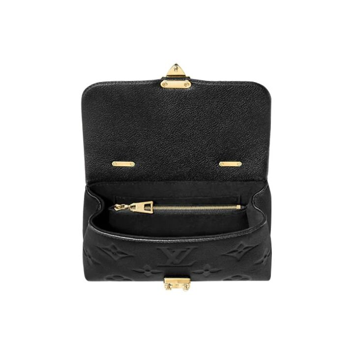 LOUIS VUITTON Madeleine BB可拆卸可调节肩带 压花粒面牛皮革 单肩斜挎手提包 小号 女款 黑色