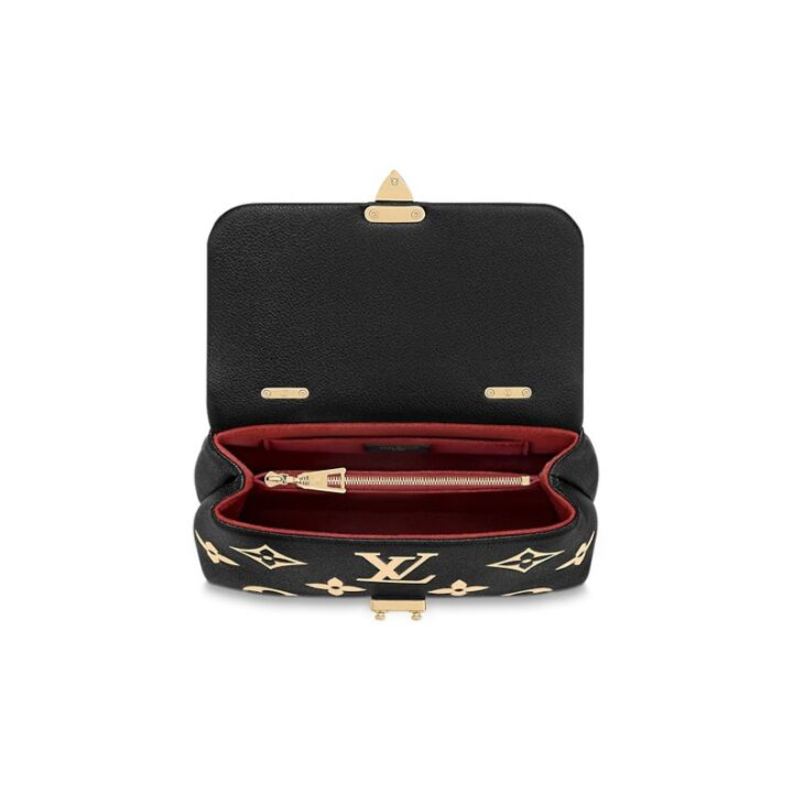 LOUIS VUITTON Madeleine BB 可拆卸可调节肩带压花 牛皮 单肩斜挎手提包 小号 女款 黑色