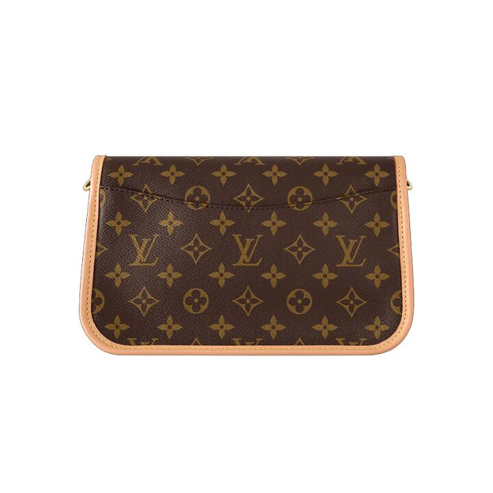 LOUIS VUITTON Diane PM 经典老花 帆布涂层 腋下包法棍包手提斜挎单肩包 小号 女款 棕色